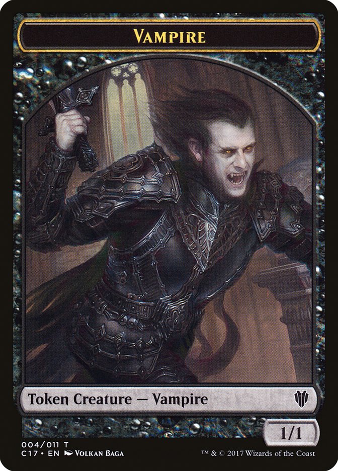 Vampire // Zombie Double-Sided Token [Tokens] Commander 2017 Tokens MTG Single Magic: The Gathering