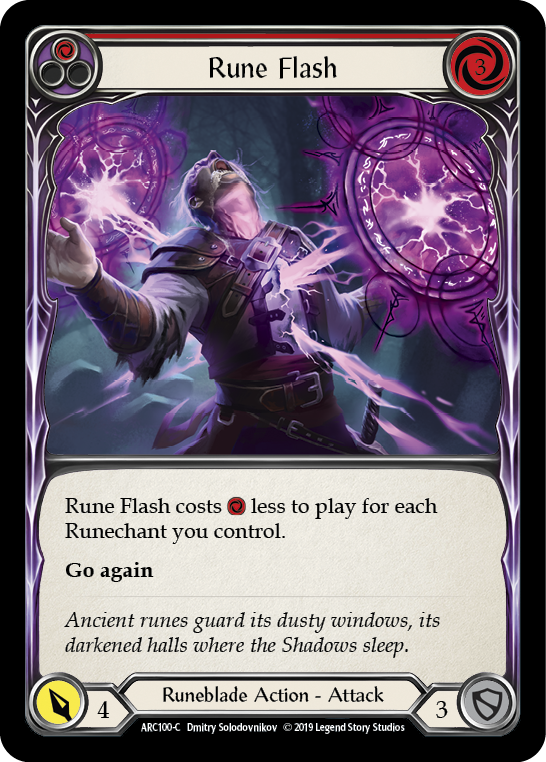 Rune Flash (Red) [ARC100-C] 1st Edition Rainbow Foil Flesh And Blood Single Flesh And Blood   