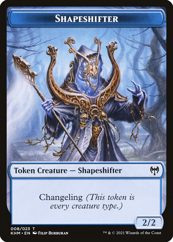 Human Warrior // Shapeshifter Double-Sided Token [Tokens] Kaldheim Tokens MTG Single Magic: The Gathering