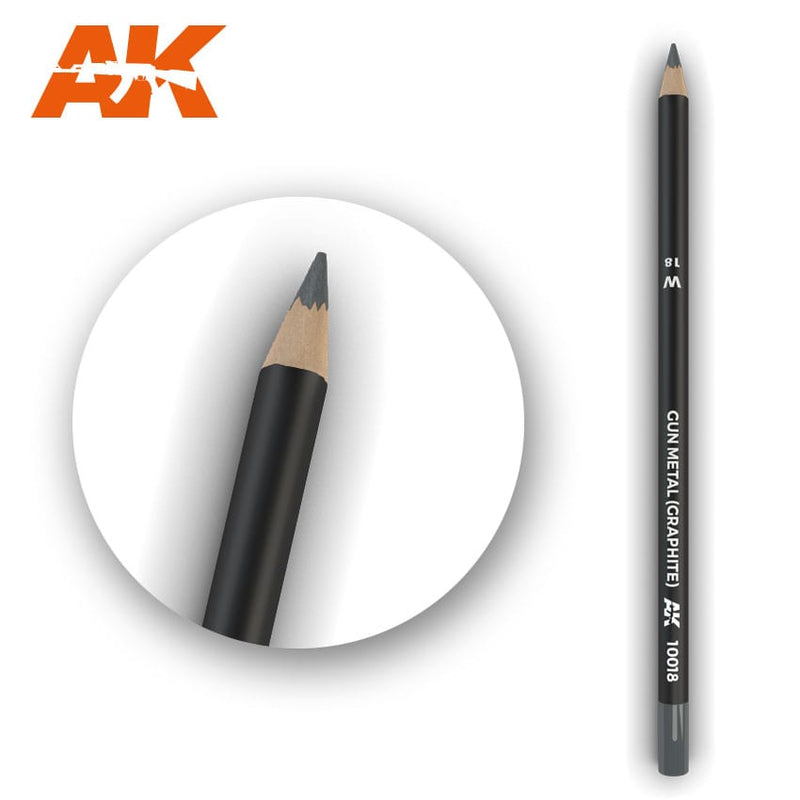 AK Interactive: Weathering Pencil - Gun Metal (Graphite) Model Paints AK INTERACTIVE