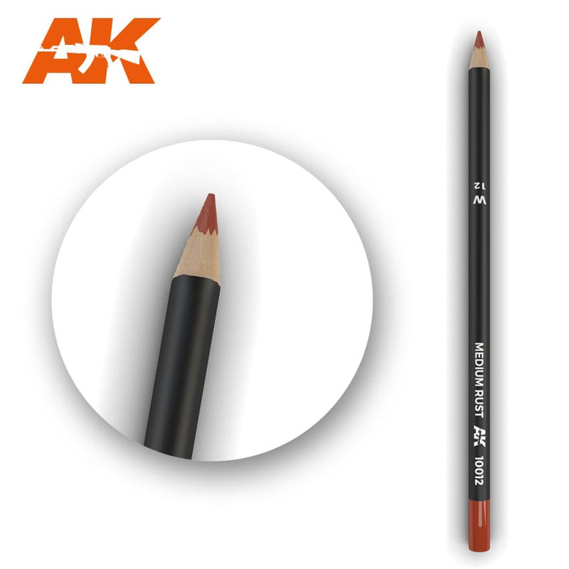 AK Interactive: Weathering Pencil - Medium Rust Model Paints AK INTERACTIVE