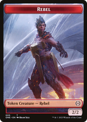 Rebel // Goblin Double-Sided Token [Tokens] Phyrexia: All Will Be One Commander Tokens MTG Single Magic: The Gathering