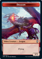 Dragon // Dragon Spirit Double-Sided Token [Dungeons & Dragons: Adventures in the Forgotten Realms Commander Tokens] MTG Single Magic: The Gathering   