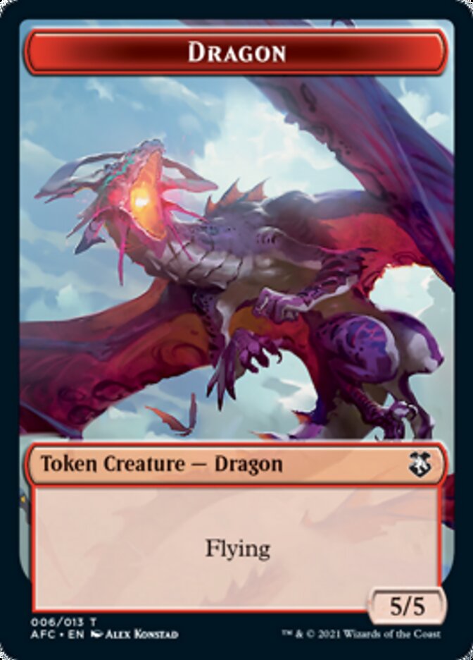 Dragon // Dragon Spirit Double-Sided Token [Dungeons & Dragons: Adventures in the Forgotten Realms Commander Tokens] MTG Single Magic: The Gathering   