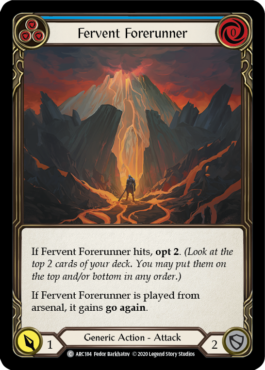 Fervent Forerunner (Blue) [ARC184] Unlimited Edition Normal Flesh And Blood Single Flesh And Blood   