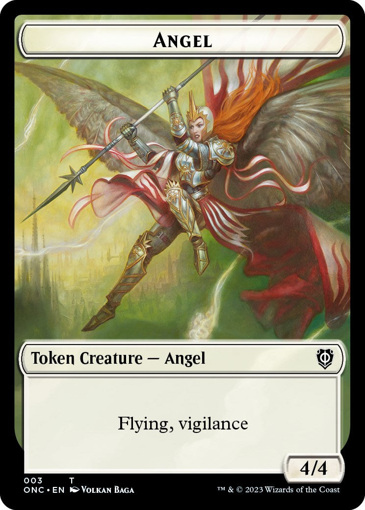 Soldier (008) // Angel Double-Sided Token [Tokens] Phyrexia: All Will Be One Commander Tokens MTG Single Magic: The Gathering