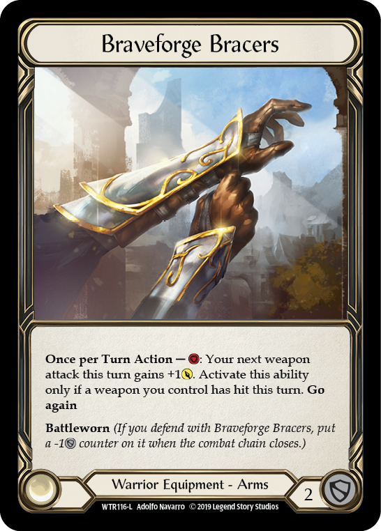 Braveforge Bracers [WTR116-L] Alpha Print Cold Foil Flesh And Blood Single Flesh And Blood   