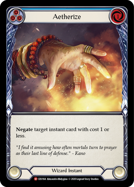 Aetherize [CRU164] 1st Edition Rainbow Foil Flesh And Blood Single Flesh And Blood   