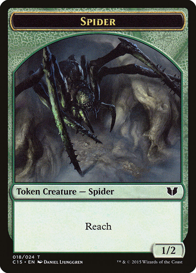 Spider Token [Tokens] Commander 2015 Tokens MTG Single Magic: The Gathering