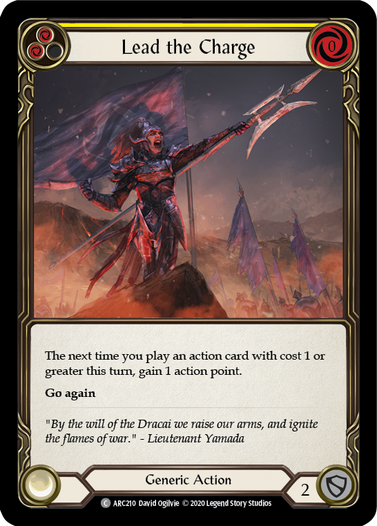 Lead the Charge (Yellow) [ARC210] Unlimited Edition Rainbow Foil Flesh And Blood Single Flesh And Blood   