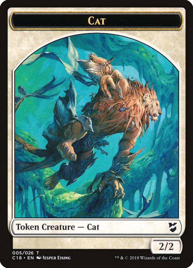 Angel // Cat Double-Sided Token [Tokens] Commander 2018 Tokens MTG Single Magic: The Gathering