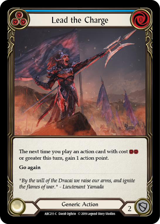 Lead the Charge (Blue) [ARC211-C] 1st Edition Rainbow Foil Flesh And Blood Single Flesh And Blood   