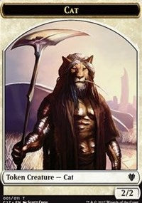 Cat // Cat Warrior Double-Sided Token [Tokens] Commander 2017 Tokens MTG Single Magic: The Gathering