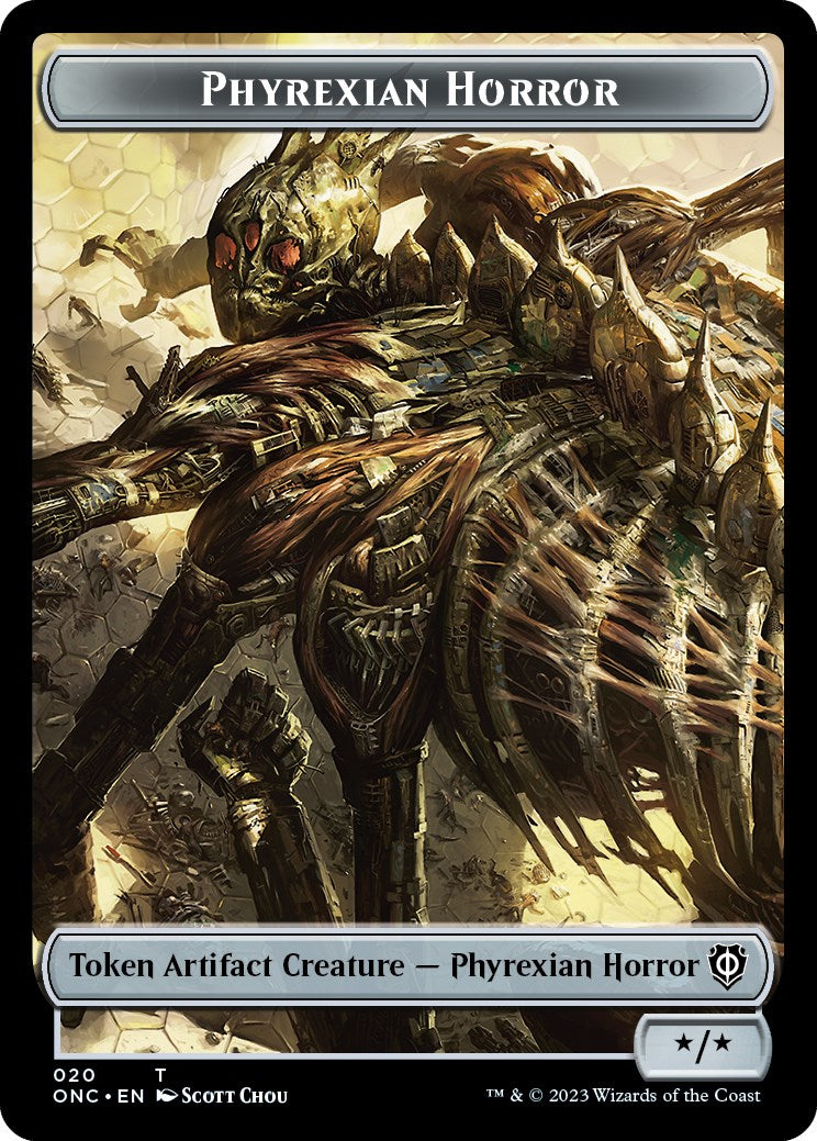 Phyrexian Wurm // Phyrexian Horror Double-Sided Token [Tokens] Phyrexia: All Will Be One Commander Tokens MTG Single Magic: The Gathering