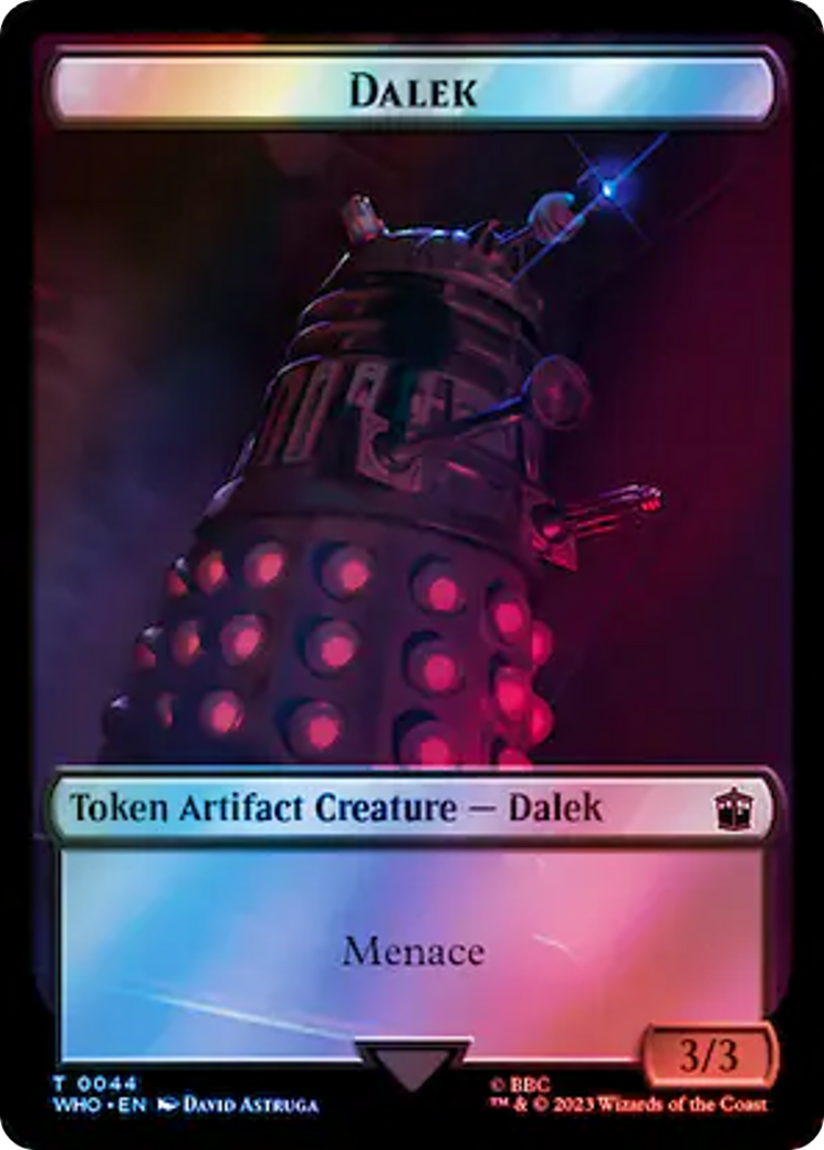 Dalek // Cyberman Double-Sided Token (Surge Foil) [Doctor Who Tokens] MTG Single Magic: The Gathering   