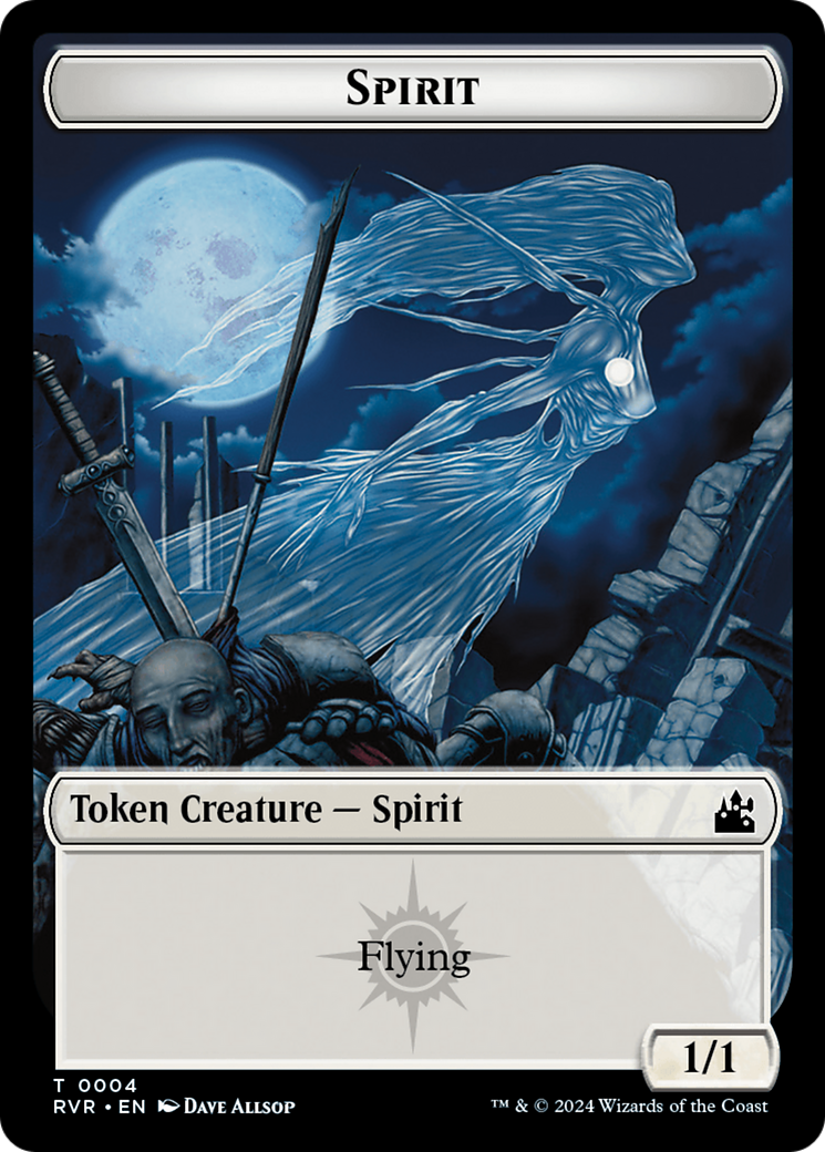 Spirit (0018) // Spirit (0004) Double-Sided Token [Tokens] Ravnica Remastered Tokens MTG Single Magic: The Gathering