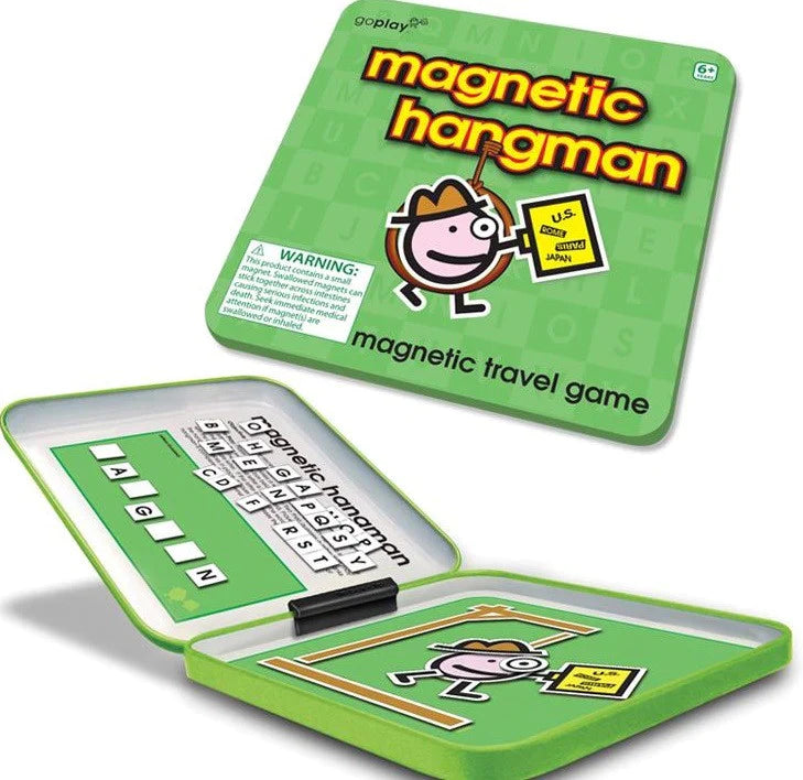 GoPlay Travel game: Magnetic Hangman Board Games Wood Expressions   