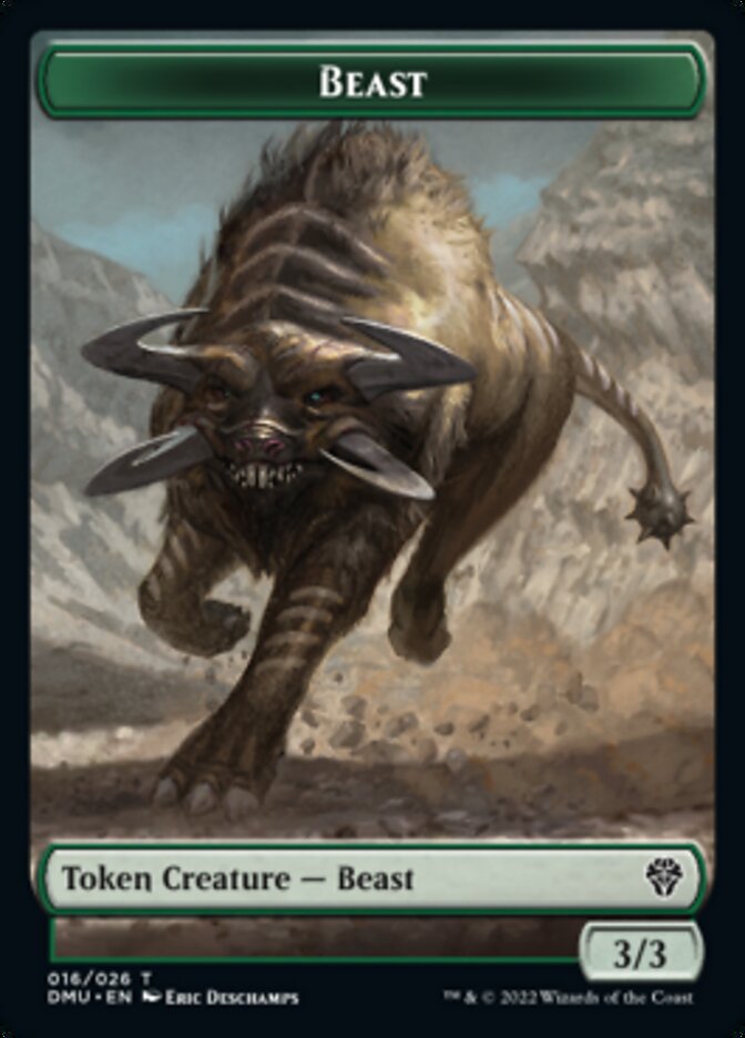 Bird (002) // Beast Double-Sided Token [Tokens] Dominaria United Tokens MTG Single Magic: The Gathering