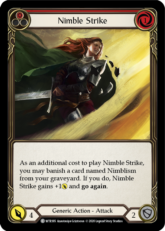 Nimble Strike (Red) [WTR185] Unlimited Edition Rainbow Foil Flesh And Blood Single Flesh And Blood   