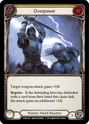 Overpower (Yellow) [WTR124-R] Alpha Print Rainbow Foil Flesh And Blood Single Flesh And Blood   