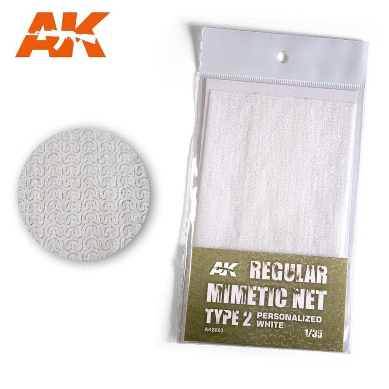 AK Interactive Regular Camouflage Net Type 2 Personalized White Model Paints AK INTERACTIVE