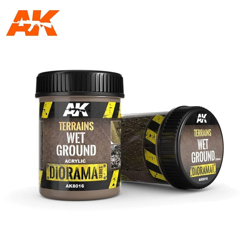 AK Interactive: Terrains Wet Ground - 250ml Model Paints AK INTERACTIVE