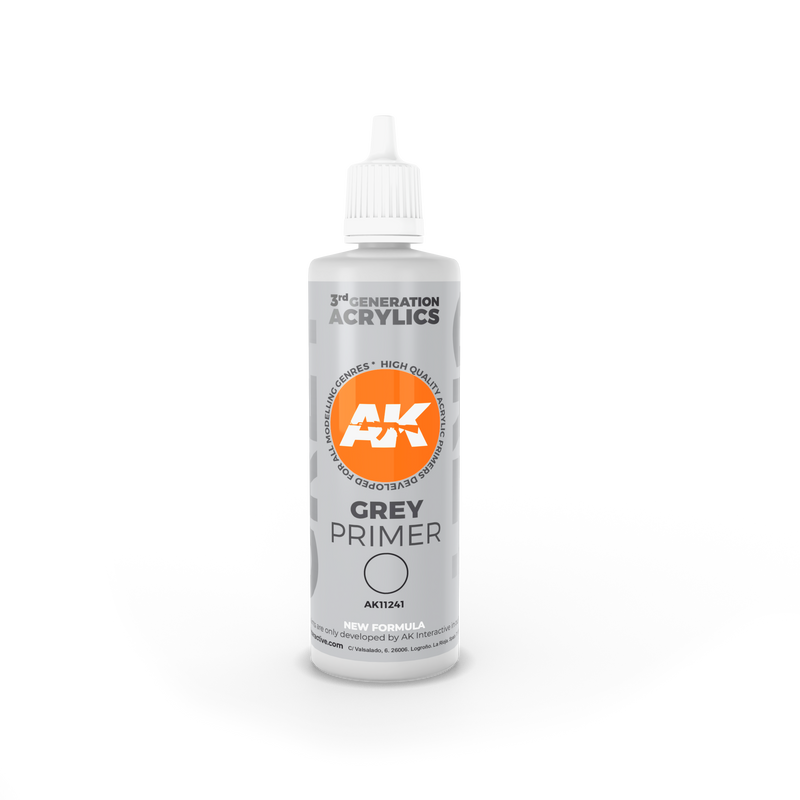 AK Interactive: 3rd Gen Grey Primer 100 ml Model Paints AK INTERACTIVE