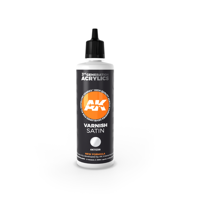AK Interactive: 3rd Gen Satin Varnish 100 ml Model Paints AK INTERACTIVE