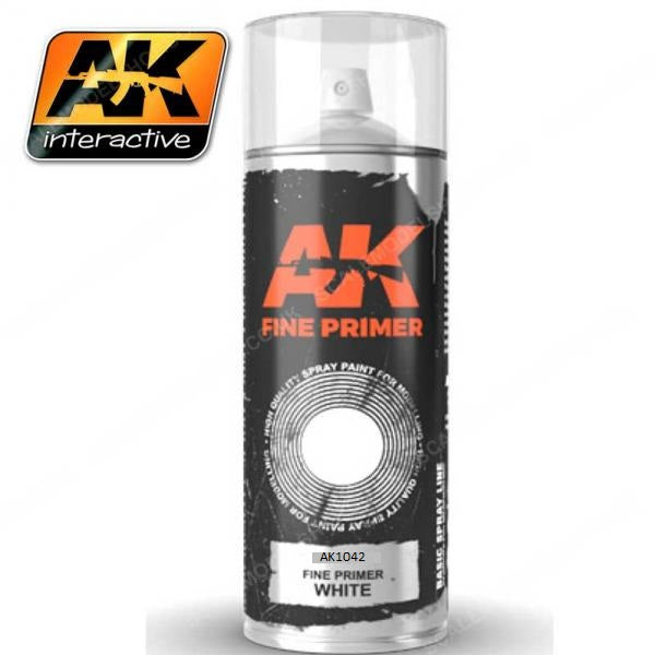 AK Interactive: Fine Primer White Spray 200ML Model Paints AK INTERACTIVE