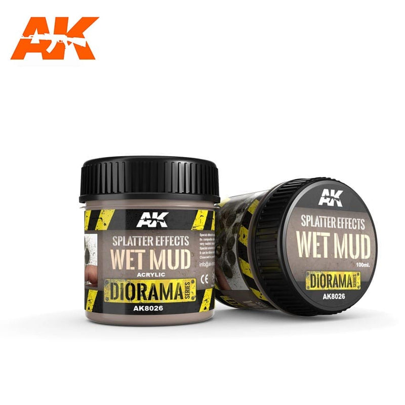 AK Interactive: Splatter Effects Wet Mud - 100ml Basing Materials AK INTERACTIVE