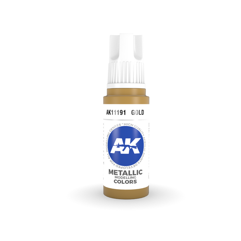 AK Interactive: 3rd Gen Acrylic Gold 17ml Model Paints AK INTERACTIVE