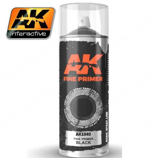 AK Interactive Fine Primer Black Spray 200ML  AK INTERACTIVE Hobby Supplies & Paints Taps Games Edmonton Alberta