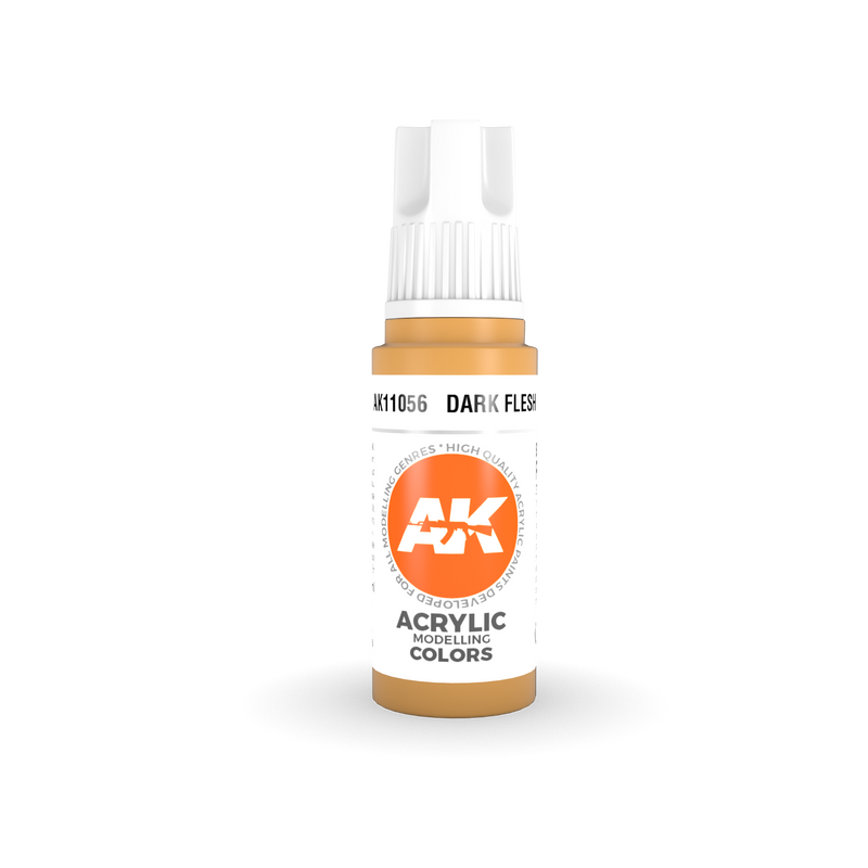 AK Interactive: 3rd Gen Acrylic Dark Flesh 17ml Model Paints AK INTERACTIVE