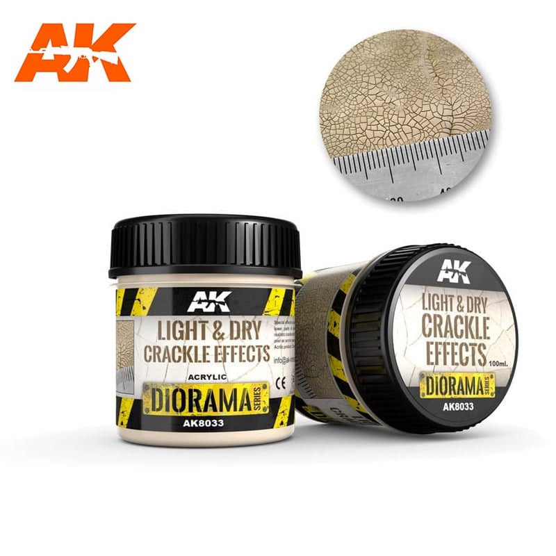 AK Interactive: Light & Dry Crackle Effects - 100ml Model Paints AK INTERACTIVE