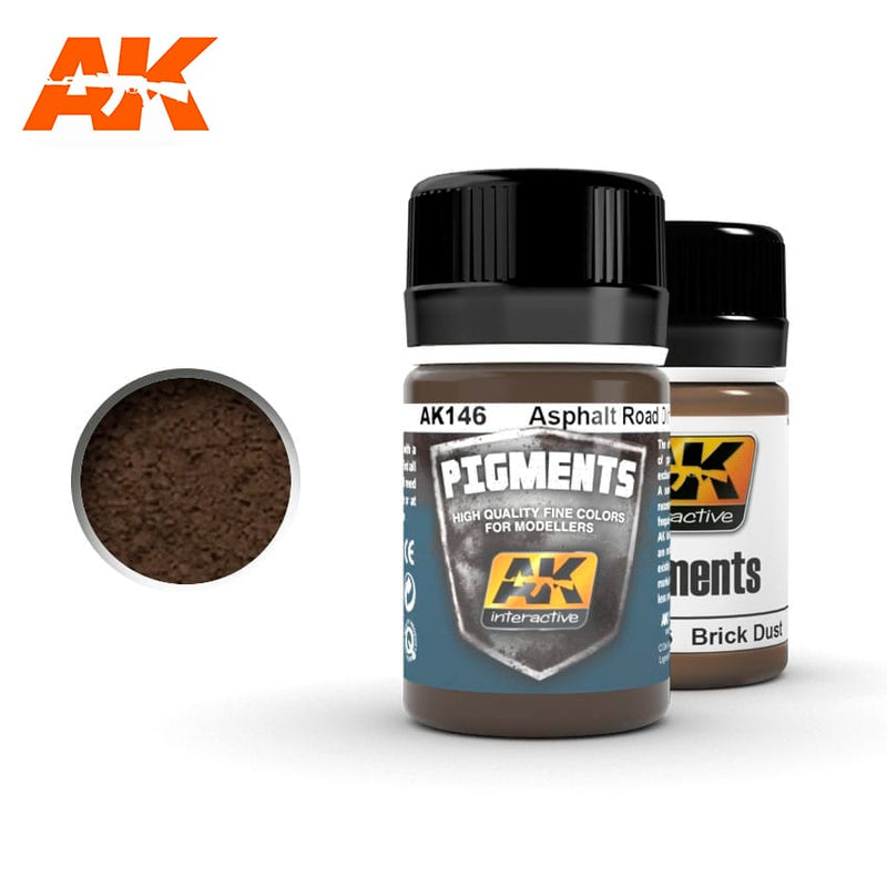 AK Interactive: Asphalt Road Dirt Pigment Model Paints AK INTERACTIVE