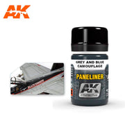 AK Interactive: Paneliner For Grey And Blue Camouflage 35ml Model Paints AK INTERACTIVE