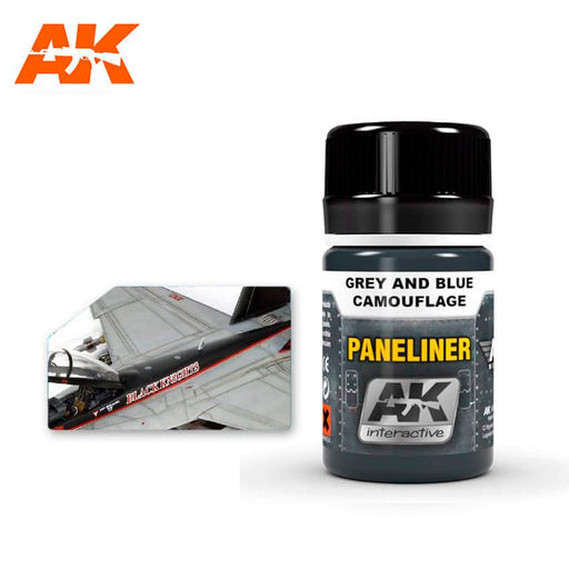 AK Interactive: Paneliner For Grey And Blue Camouflage 35ml Model Paints AK INTERACTIVE