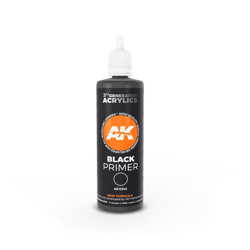 AK Interactive: 3rd Gen Black Primer 100 ml Model Paints AK INTERACTIVE