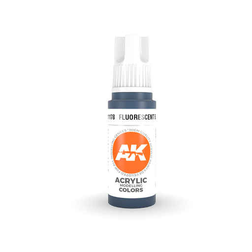 AK Interactive: 3rd Gen Acrylic Fluorescent Blue 17ml Model Paints AK INTERACTIVE