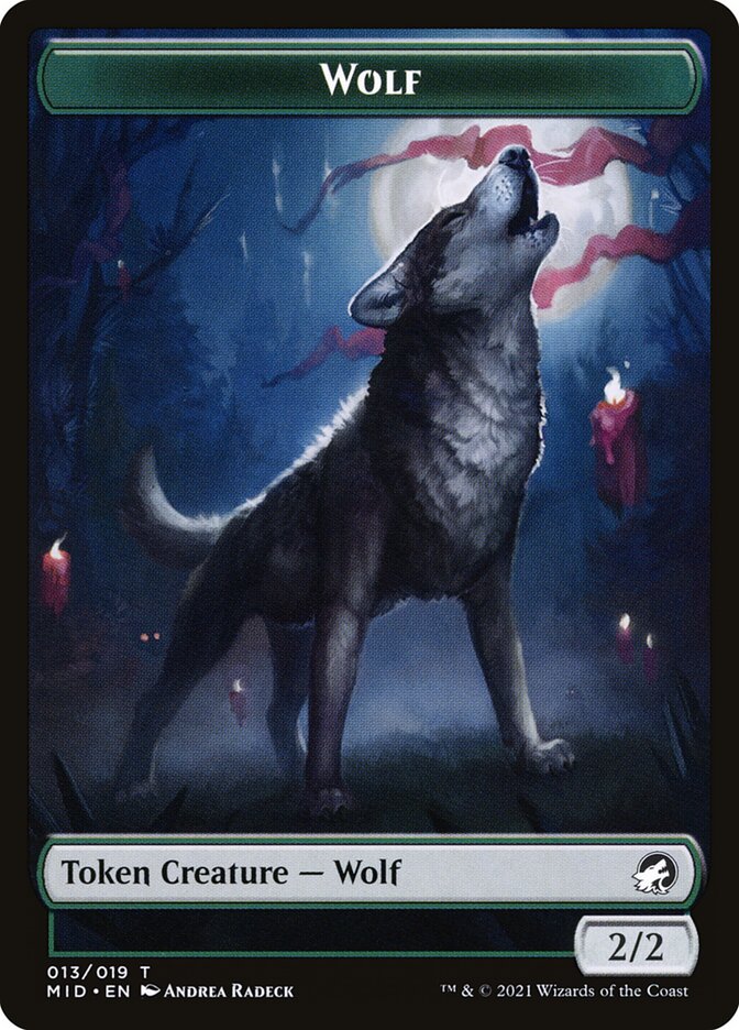 Wolf (013) // Treasure (015) Double-Sided Token [Challenger Decks 2022 Tokens] MTG Single Magic: The Gathering   