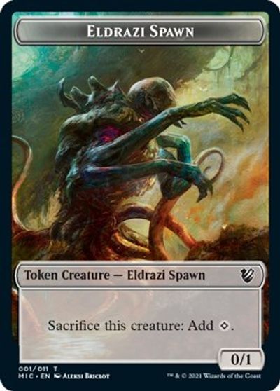 Eldrazi Spawn // Human Soldier Double-Sided Token [Innistrad: Midnight Hunt Commander Tokens] MTG Single Magic: The Gathering   