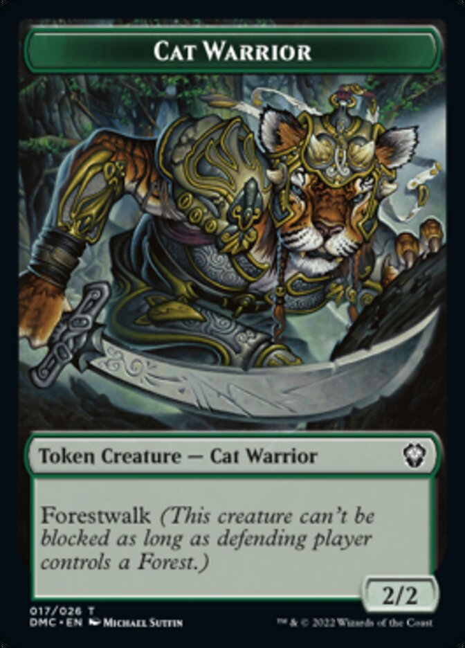 Saproling // Cat Warrior Double-Sided Token [Tokens] Dominaria United Tokens MTG Single Magic: The Gathering