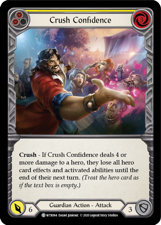 Crush Confidence (Yellow) [WTR064] Unlimited Edition Rainbow Foil Flesh And Blood Single Flesh And Blood   