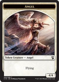 Angel // Soldier Double-Sided Token [Tokens] Commander 2018 Tokens MTG Single Magic: The Gathering