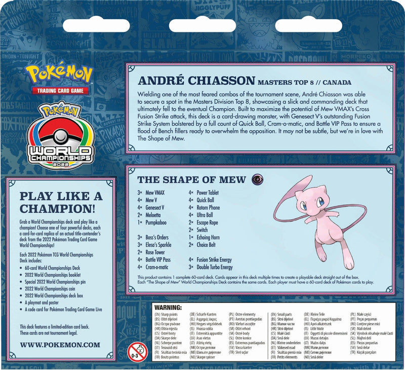Pokémon 2022 World Championships Deck (The Shape of Mew - Andre Chiasson) Pokemon Sealed Pokémon   