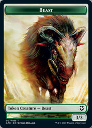 Beast // Dragon Spirit Double-Sided Token [Dungeons & Dragons: Adventures in the Forgotten Realms Commander Tokens] MTG Single Magic: The Gathering   