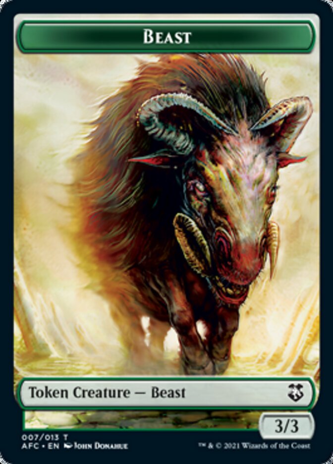 Beast // Dragon Spirit Double-Sided Token [Dungeons & Dragons: Adventures in the Forgotten Realms Commander Tokens] MTG Single Magic: The Gathering   