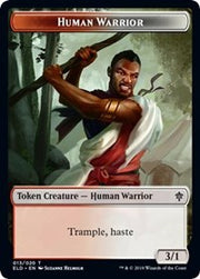 Human Warrior // Food (18) Double-Sided Token [Tokens] Throne of Eldraine Tokens MTG Single Magic: The Gathering