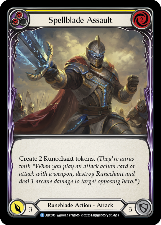 Spellblade Assault (Yellow) [ARC086] Unlimited Edition Rainbow Foil Flesh And Blood Single Flesh And Blood   