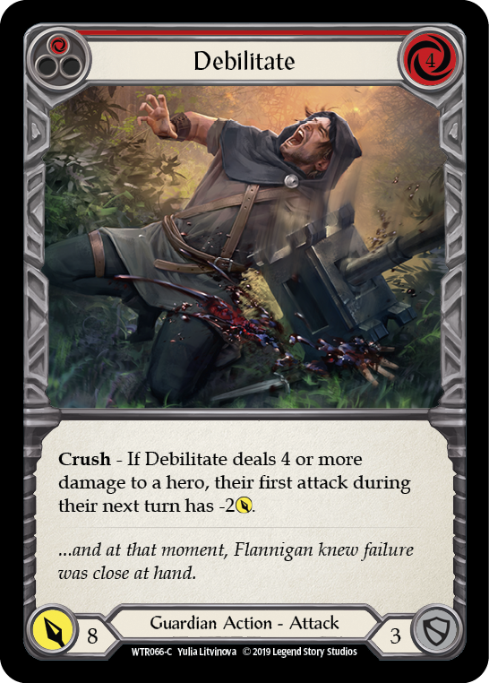 Debilitate (Red) [WTR066-C] Alpha Print Rainbow Foil Flesh And Blood Single Flesh And Blood   